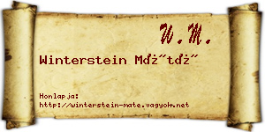 Winterstein Máté névjegykártya